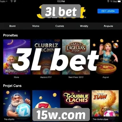 Variedade de jogos disponíveis na plataforma 3l bet
